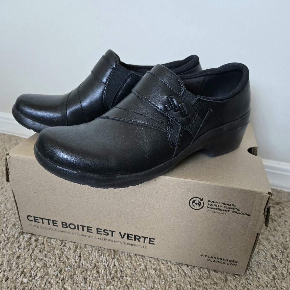 Clarks Angie Pearl Loafer Black Sz 9